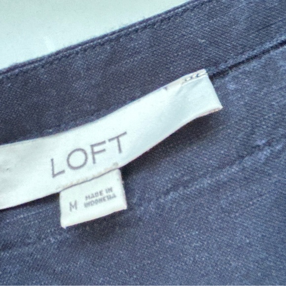 Ann Taylor Loft Blue Linen Blend Shift Dress - Picture 2 of 4